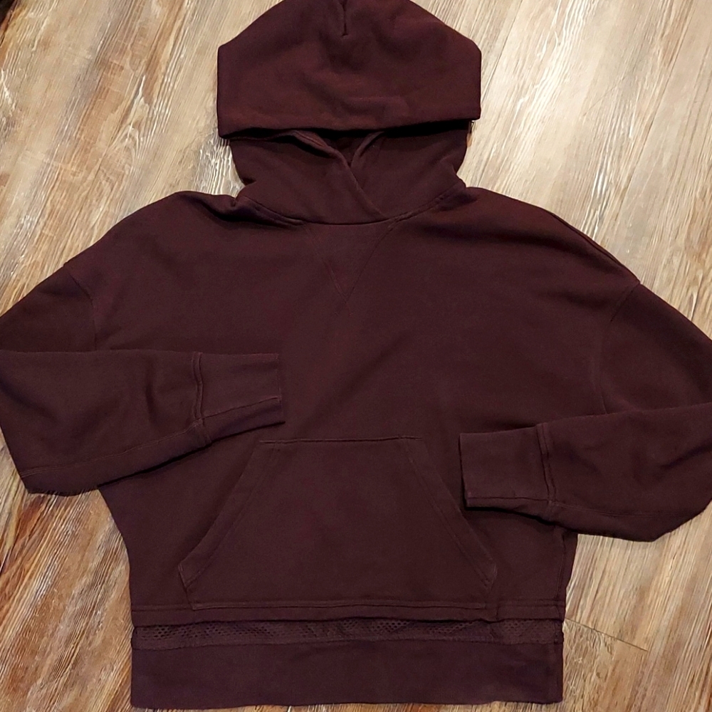 Lululemon Cropped Hoodie Maroon Burgundy Size 6